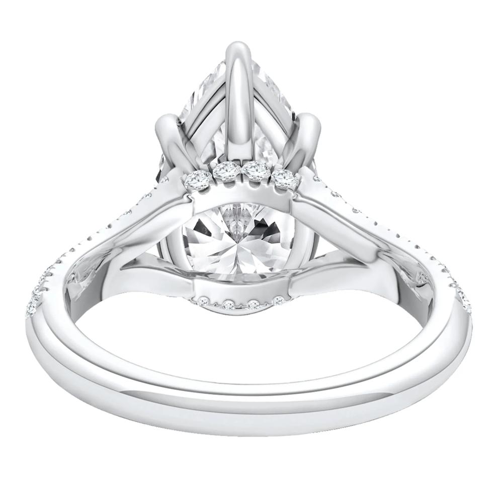 Zoe Lab Grown Diamond Pear-Shaped &amp; Round Engagement Ring in 14K White Gold (4 1/2 ct. tw.) – Image 5 of 5