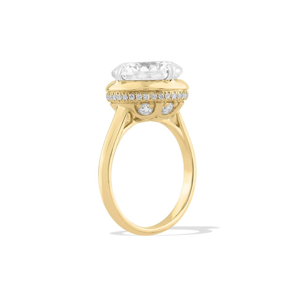 Lab Grown Diamond Round Center Engagement Ring in 14K Yellow Gold (6 1/2 ct. tw.) – Image 3 of 4