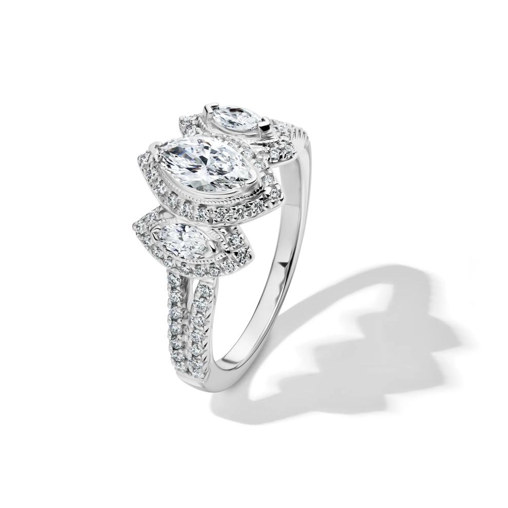 Lab Grown Diamond Marquise Engagement Ring in 14K White Gold (1 ct. tw.) – Image 4 of 4