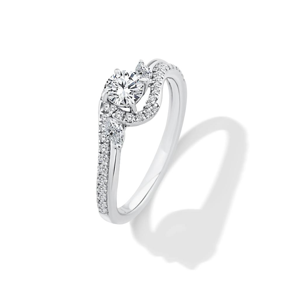 Diamond Round Engagement Ring in 14K White Gold (3/4 ct. tw.) – Image 4 of 4