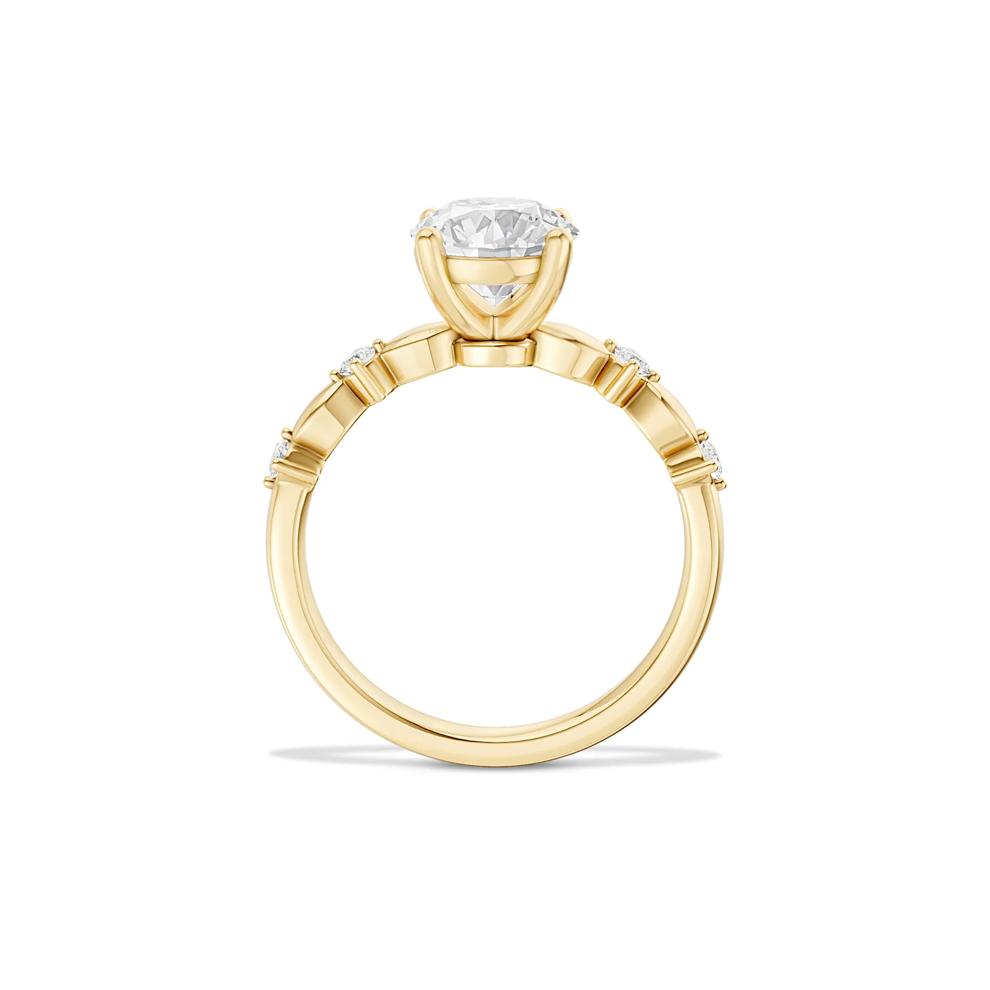 Lab Grown Diamond Round Center Engagement Ring in 14K Yellow Gold (1 5/8 ct. tw.) – Image 2 of 4