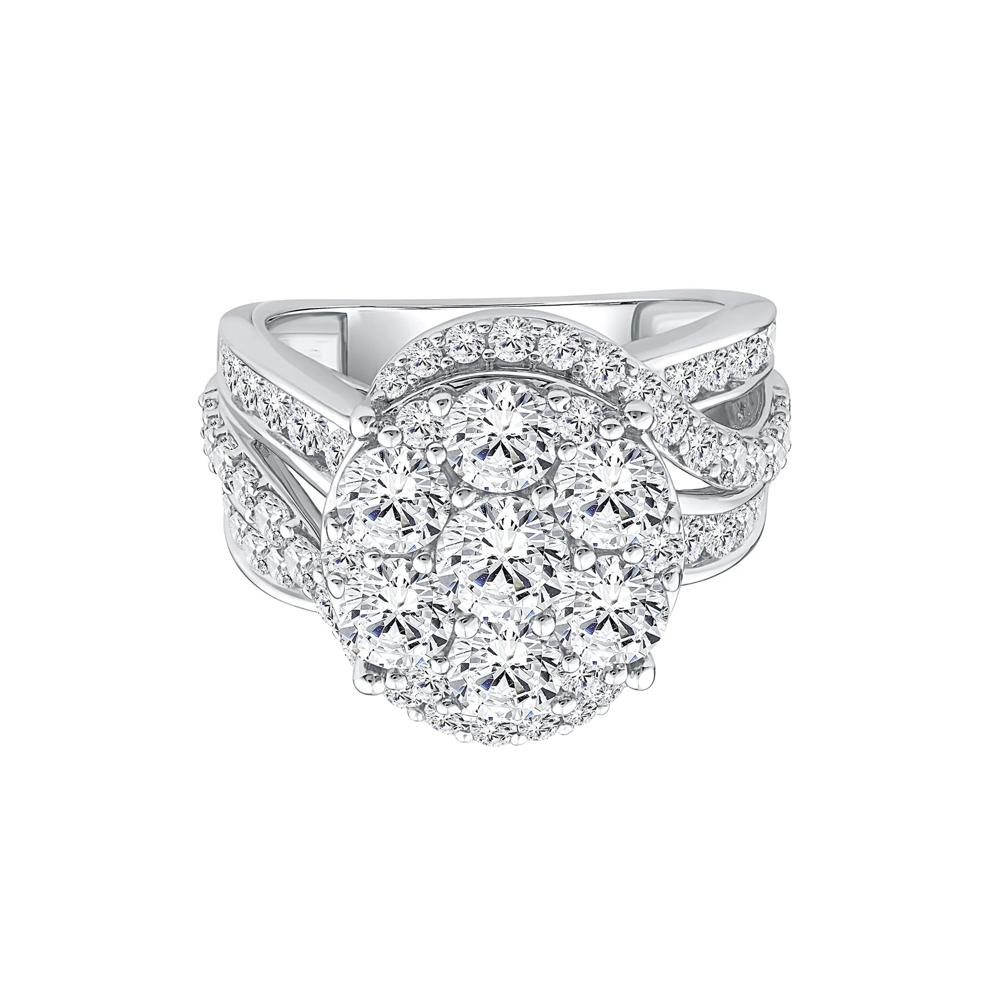 Lab Grown Diamond Multi-Stone Engagement Ring in 10K White Gold (4 ct. tw.) – Image 1 of 3