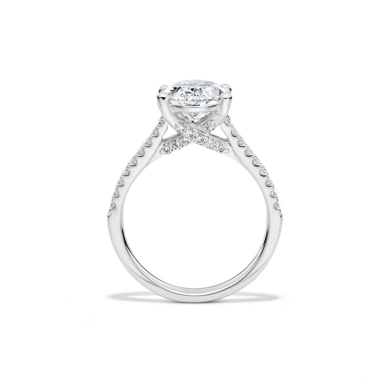 Lab Grown Diamond Oval Engagement Ring in 14K White Gold (3-1/2 ct. tw.) – Image 2 of 4