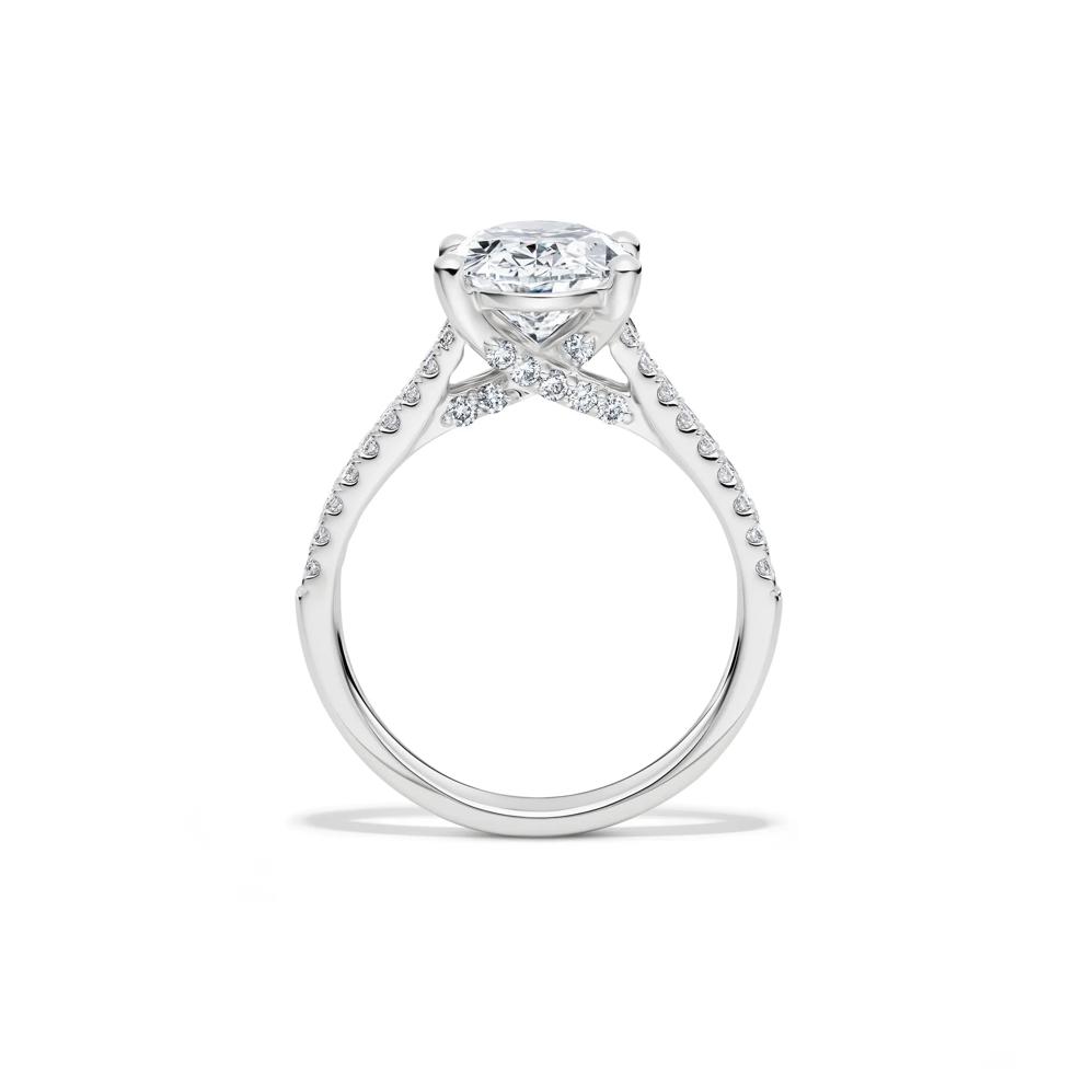 Lab Grown Diamond Oval Engagement Ring in 14K White Gold (3-1/2 ct. tw.) – Image 2 of 4