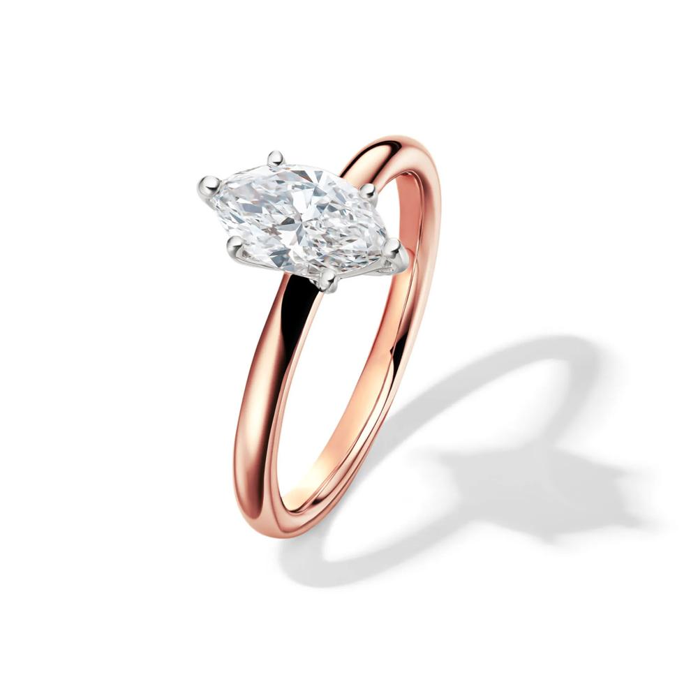 Lab Grown Diamond Solitaire Marquise Engagement Ring in 14K Rose Gold (1 ct.) – Image 4 of 5