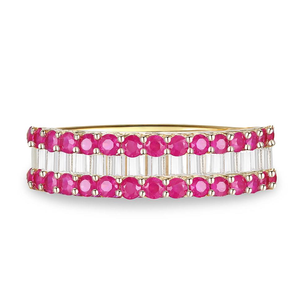 Ruby &amp; Diamond Ring in 10K Yellow Gold (1/3 ct. tw.) – Image 1 of 4