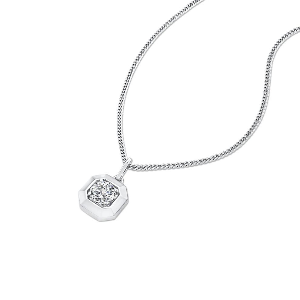 Lab Grown Round Diamond Pendant Necklace in 10K White Gold (1 1/2 ct. tw.) – Image 4 of 4