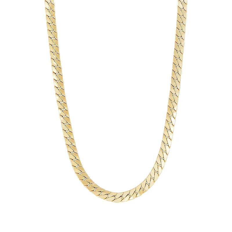 Flat Wire Cuban Chain in 14K Yellow Gold, 24&rdquo; – Image 1 of 3