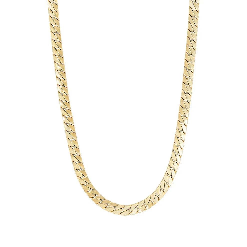 Flat Wire Cuban Chain in 14K Yellow Gold, 24&rdquo; – Image 1 of 3