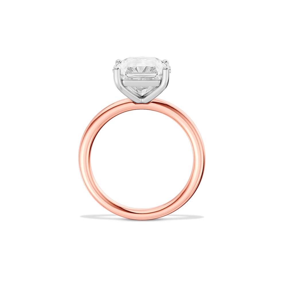 Lab Grown Diamond Square Solitaire Ring in 14K Rose &amp; White Gold (3 ct.) – Image 2 of 4