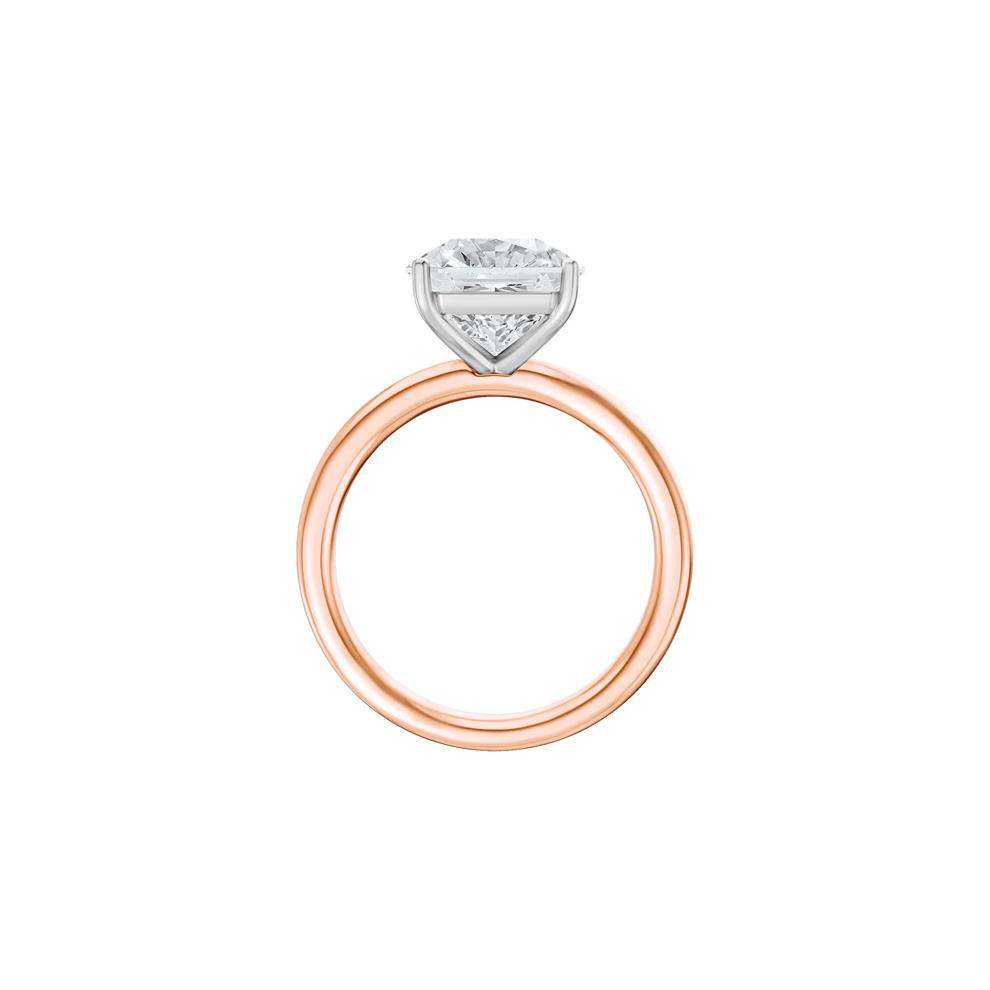 Lab Grown Diamond Square Solitaire Ring in 14K Rose &amp; White Gold (3 ct.) – Image 2 of 4