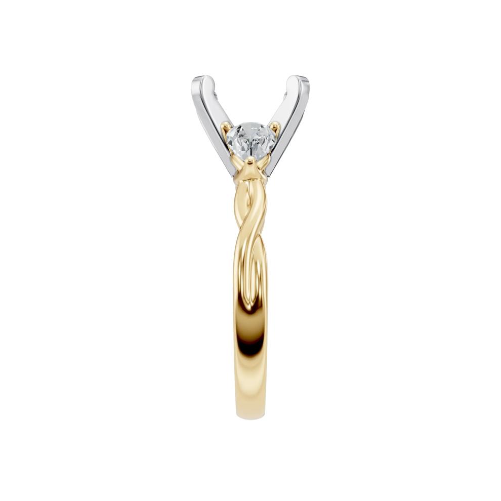 Lab Grown Diamond Semi-Mount Engagement Ring in 14K Yellow &amp; White Gold (Setting Only) – Image 3 of 6