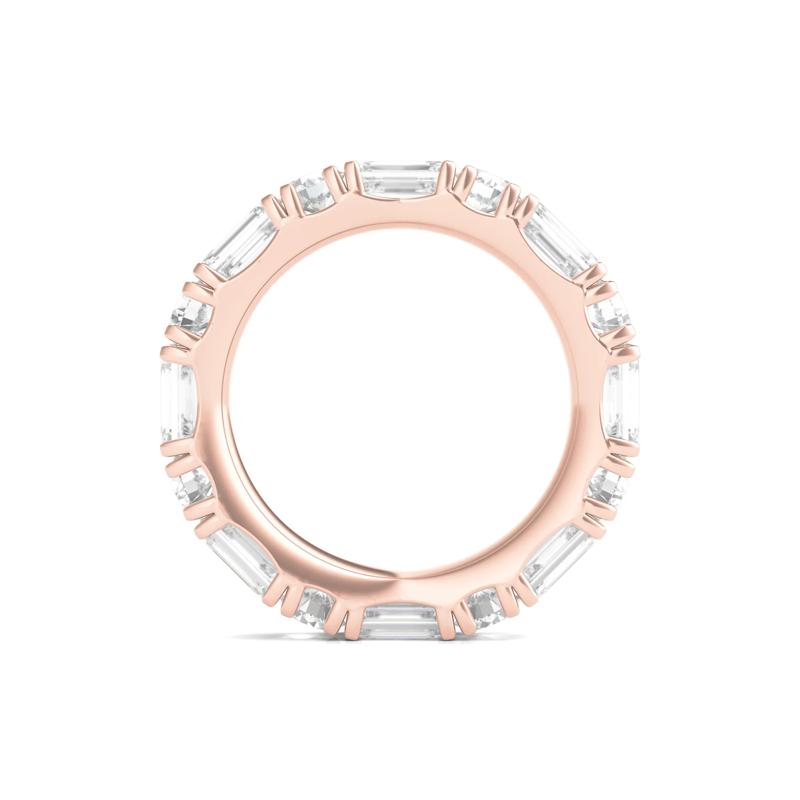 Round and Emerald-Cut Diamond Eternity Band in 14k Rose Gold &#40;5 ct. tw.&#41; – Image 2 of 3