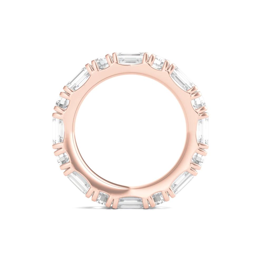 Round and Emerald-Cut Diamond Eternity Band in 14k Rose Gold (5 ct. tw.) – Image 2 of 3