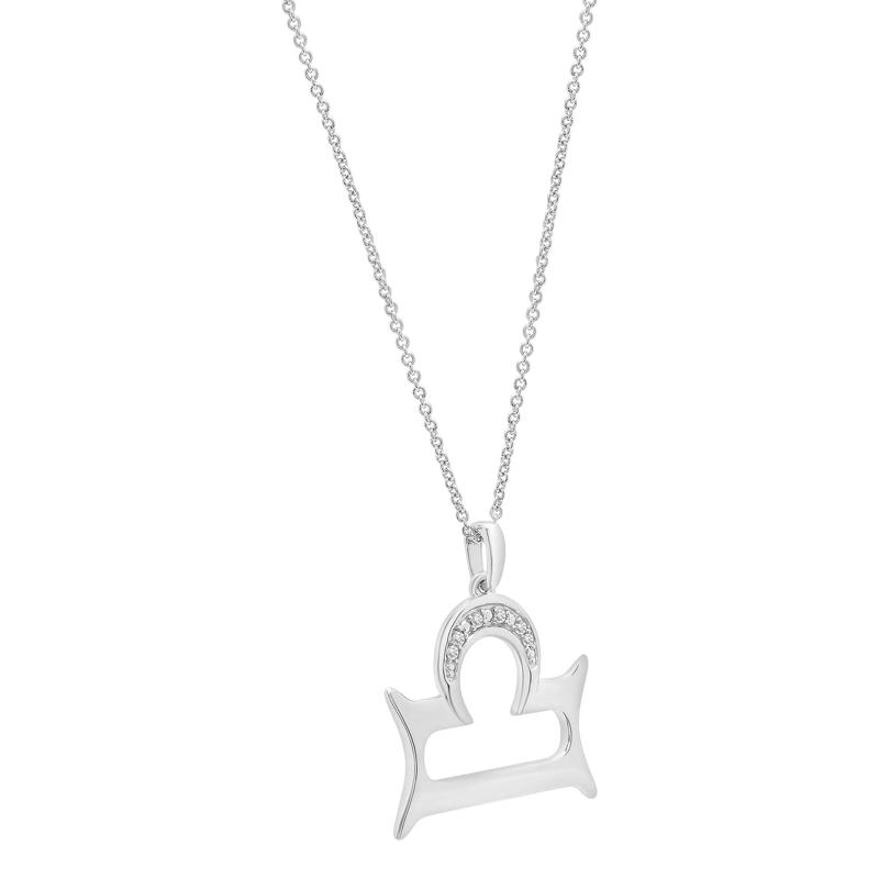 Diamond Accent Libra Pendant in Sterling Silver  – Image 4 of 4