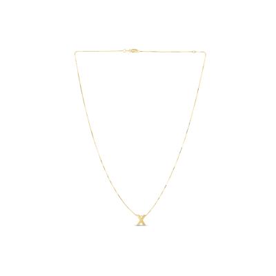 "X" Initial Necklace in 14K Yellow Gold