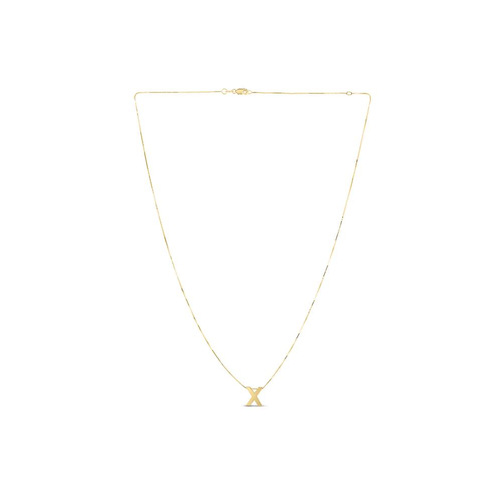 "X" Initial Necklace in 14K Yellow Gold – Image 1 of 3