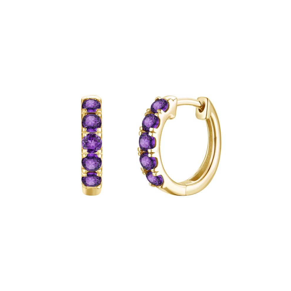 Amethyst Hoop Earrings in 10K Yellow Gold – Image 1 of 1