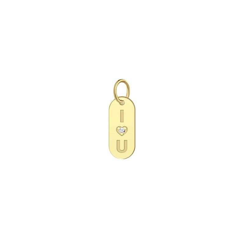 I Love You Oval Bar Tag with Diamond Accent in 10K Yellow Gold – Image 1 of 1