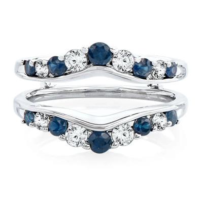 1/2 ct. tw. Diamond & Sapphire Ring Enhancer in 14K White Gold