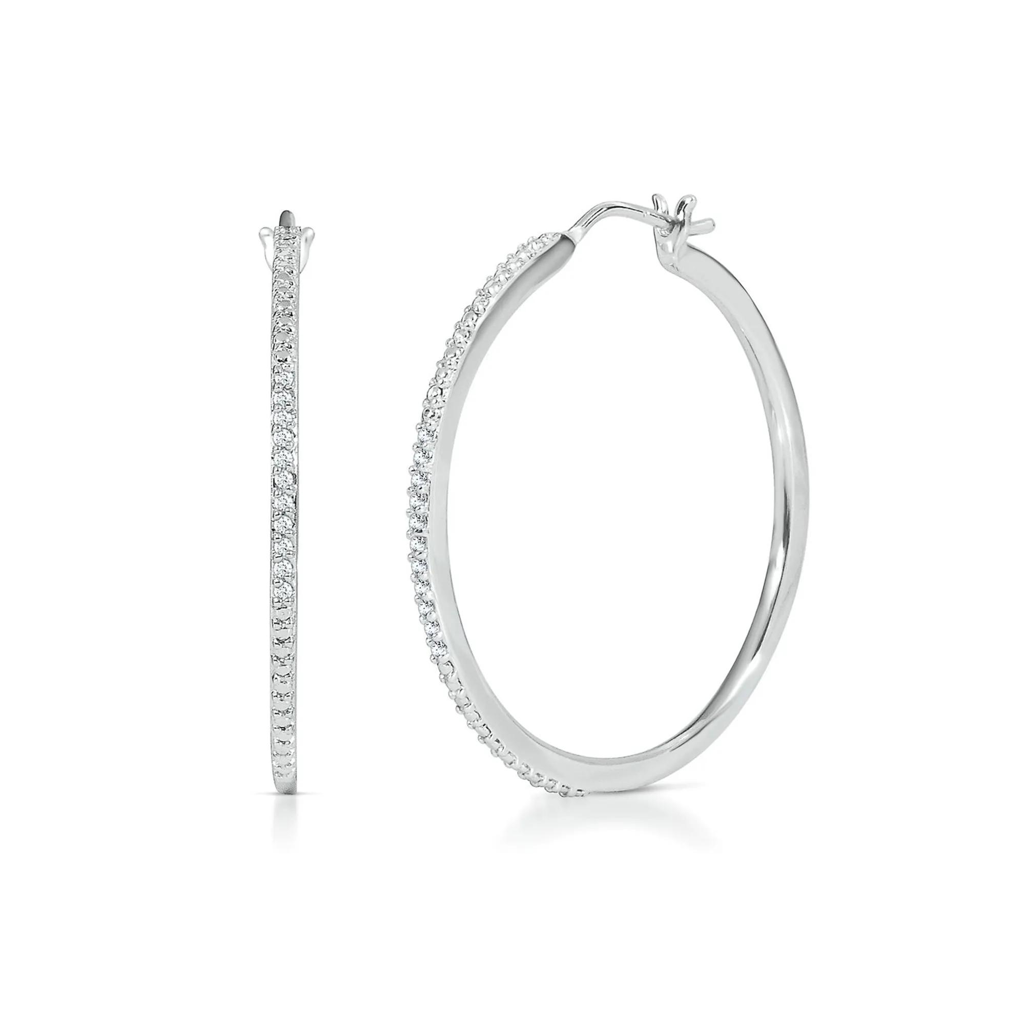 SILVER DIAMOND HOOPS main image 1