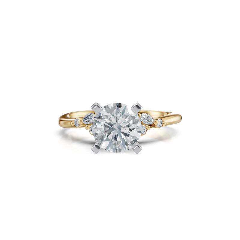  Diamond Semi-Mount Engagement Ring in 14K Yellow and White Gold &#40;1/10 ct. tw.&#41; &#40;Setting Only&#41; – Image 2 of 6