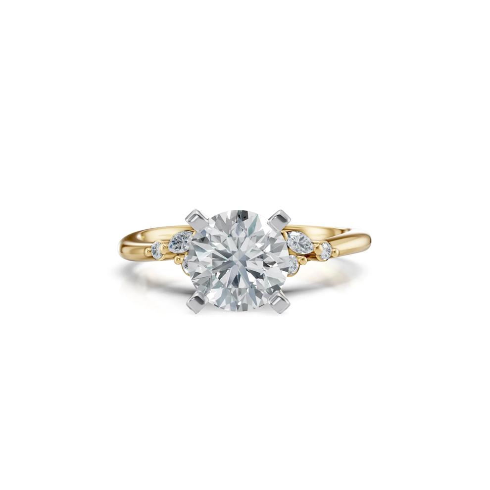  Diamond Semi-Mount Engagement Ring in 14K Yellow and White Gold (1/10 ct. tw.) (Setting Only) – Image 2 of 6