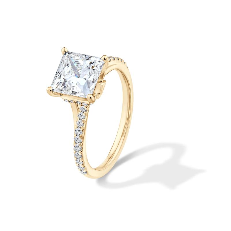 Lab Grown Diamond Princess-Cut Engagement Set in 18K Yellow Gold &#40;3 ct. tw.&#41; – Image 4 of 6