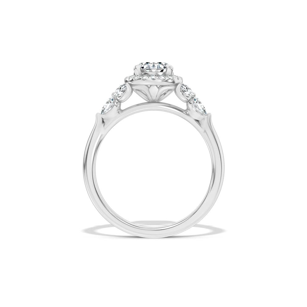 Diamond Oval Halo Engagement Ring in 18K White Gold (1 3/8 ct. tw.) – Image 2 of 4