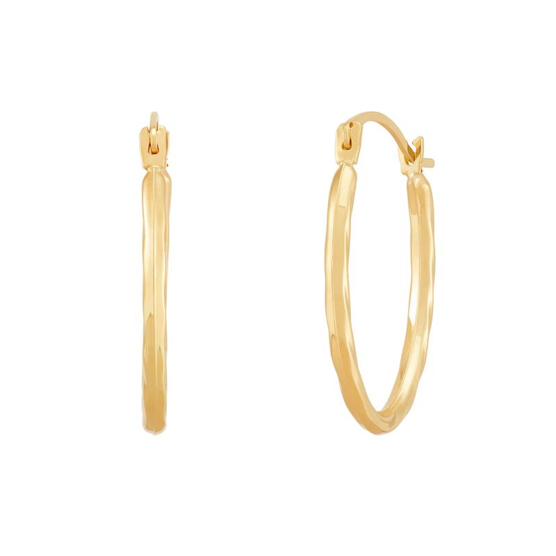 Oval Twist Hoop Earrings in 14K Gold – Image 1 of 1