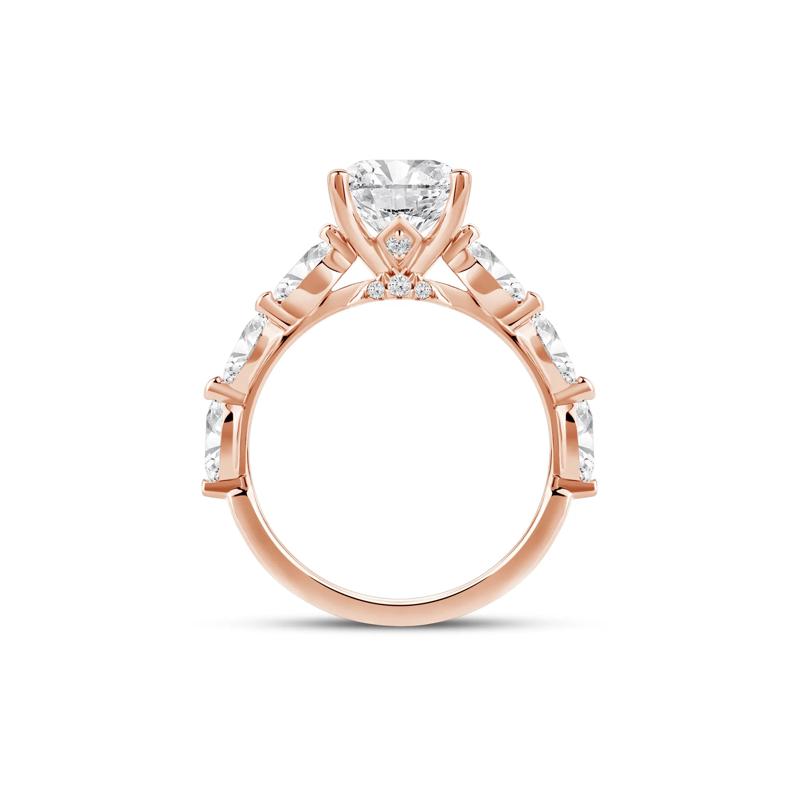 Lab Grown Oval Diamond Engagement Ring in 14K Rose Gold &#40;3 3/4 ct. tw.&#41; – Image 2 of 4