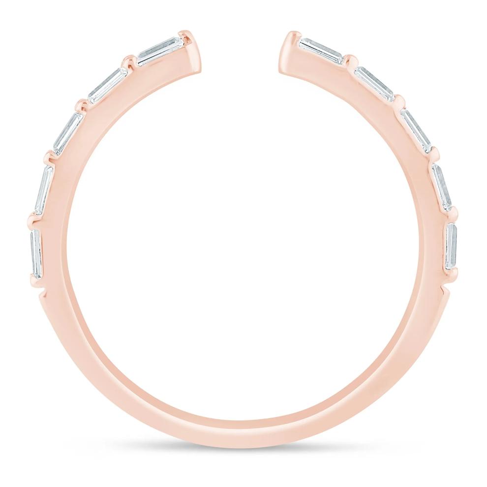 Lab Grown Diamond Baguette Open Band in 14K Rose Gold (1/5 ct. tw.) – Image 2 of 3