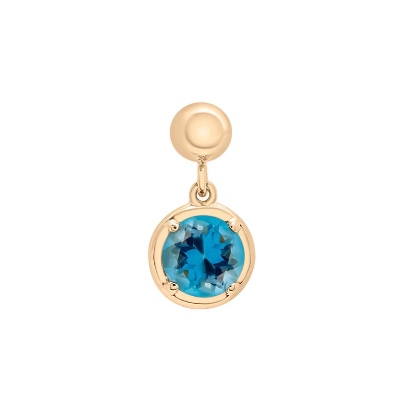 Blue Topaz Birthstone Bead Charm in Vermeil – Image 1 of 3