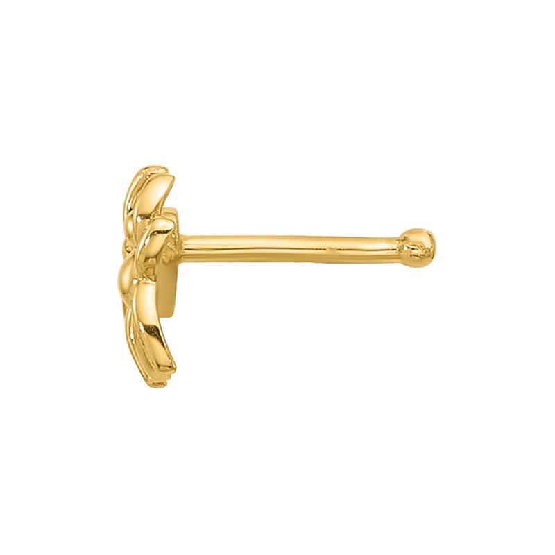 Polished Spider Nose Stud in 14K Yellow Gold, 22 Gauge – Image 2 of 3