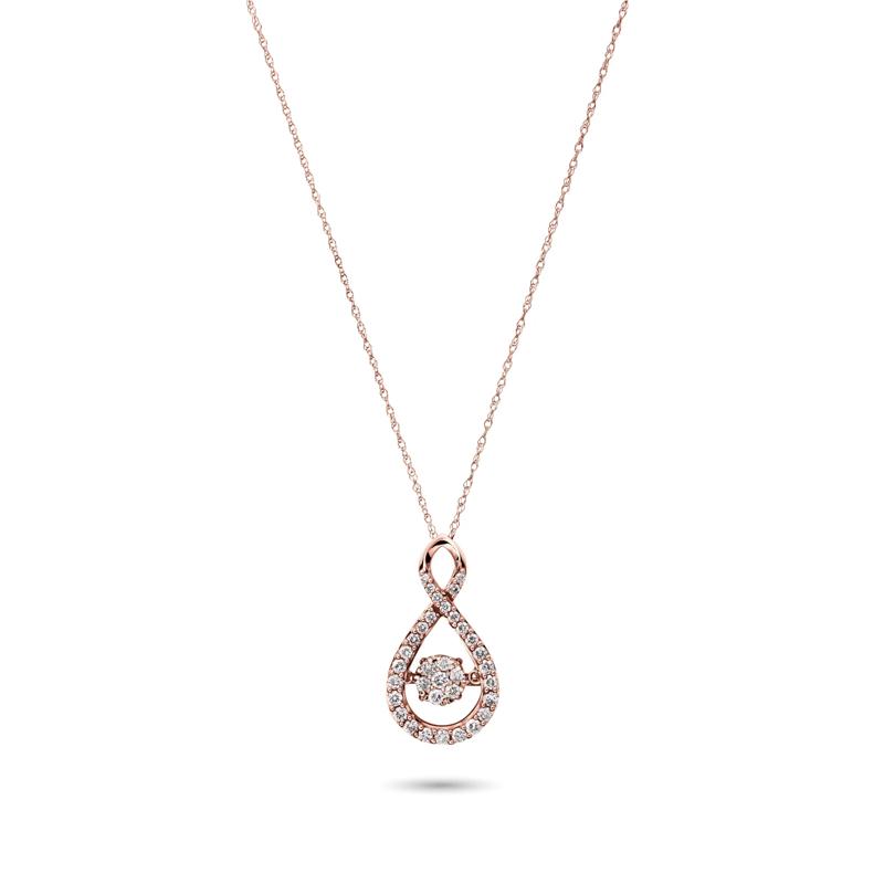 1/2 ct. tw. Diamond Teardrop Pendant in 10K Rose Gold – Image 1 of 2