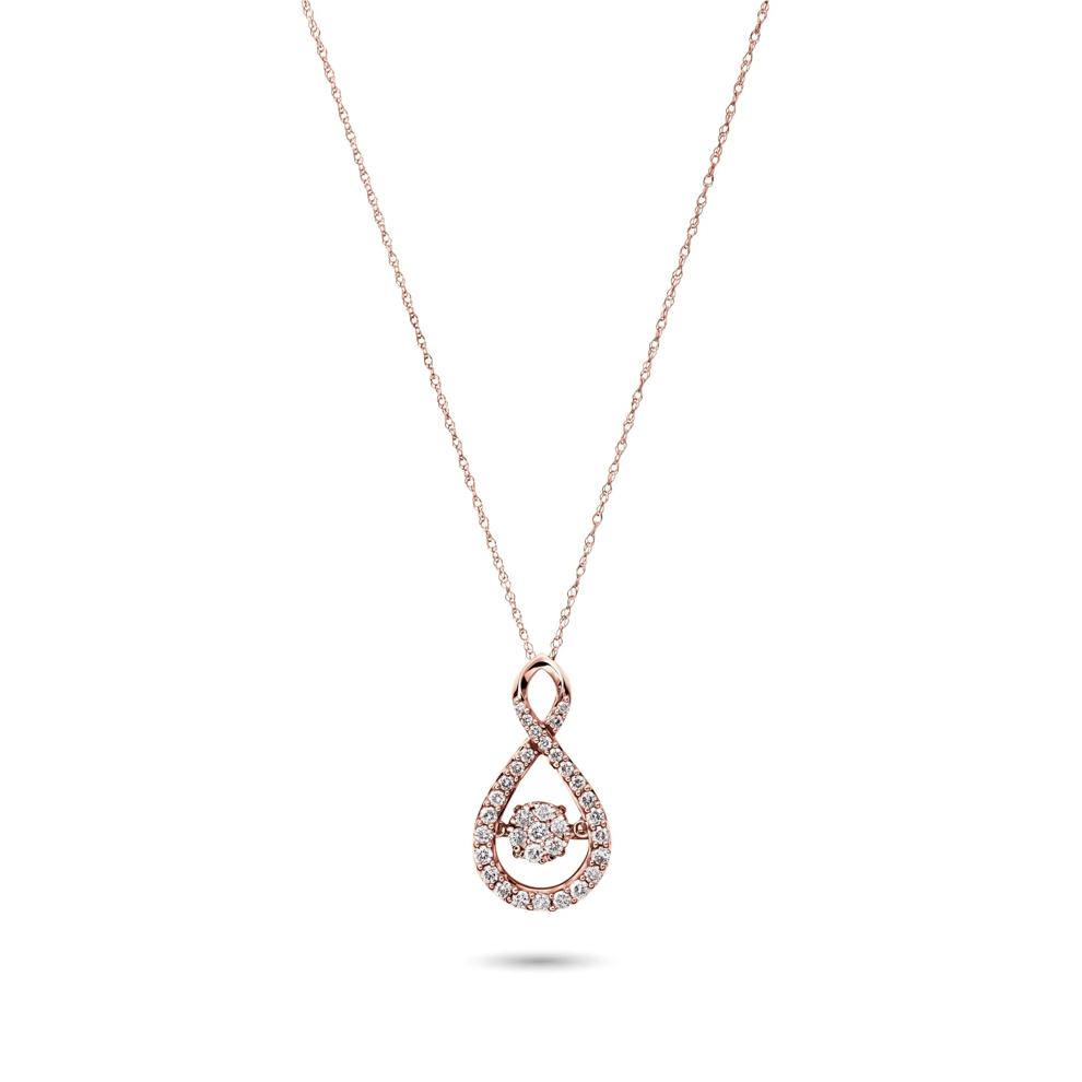 1/2 ct. tw. Diamond Teardrop Pendant in 10K Rose Gold – Image 1 of 4