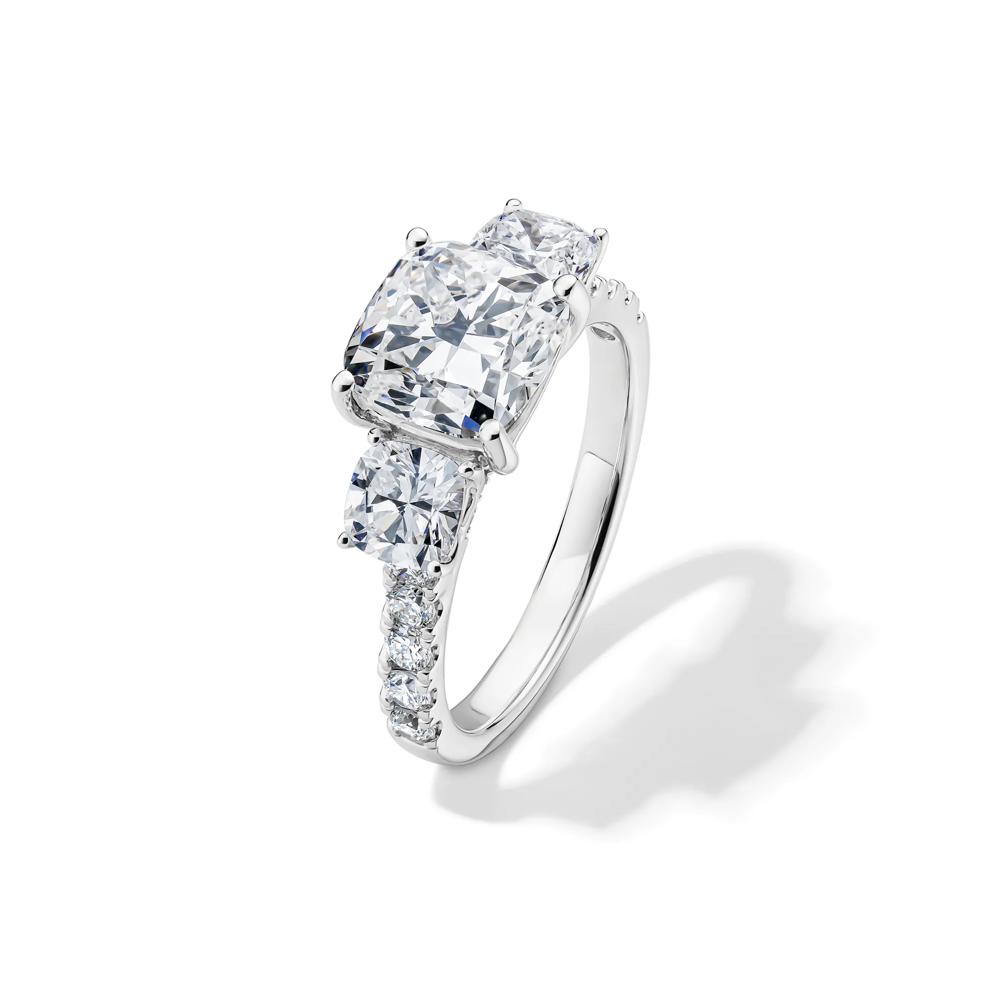 Lab Grown Diamond Cushion-Cut Engagement Ring in 14K White Gold (4 ct. tw.) – Image 4 of 4