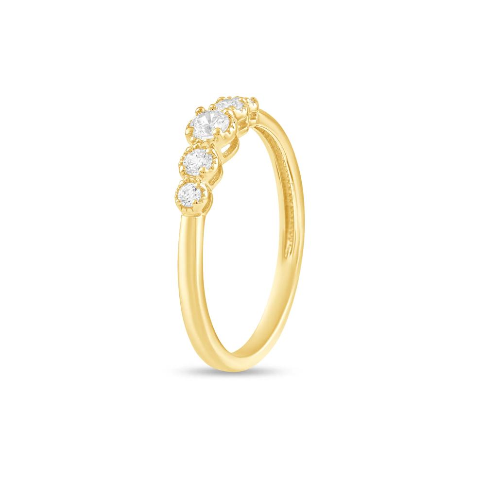 Diamond Five-Stone Stack Band in 10K Yellow Gold (1/4 ct. tw.) – Image 4 of 4
