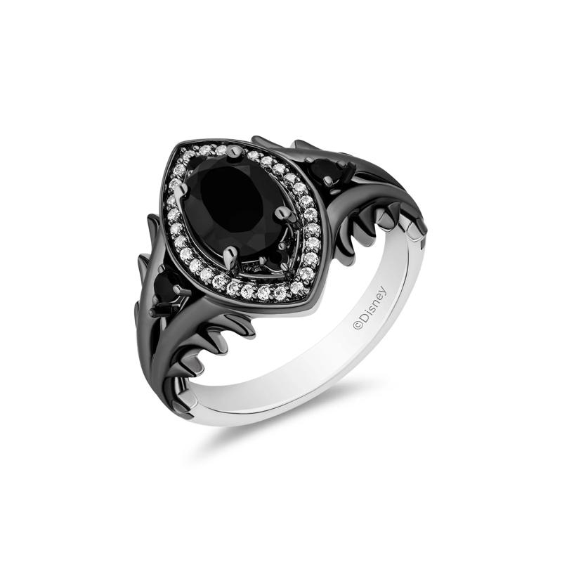 Maleficent Dyed Black Onyx and Diamond Ring in Sterling Silver – Image 4 of 4