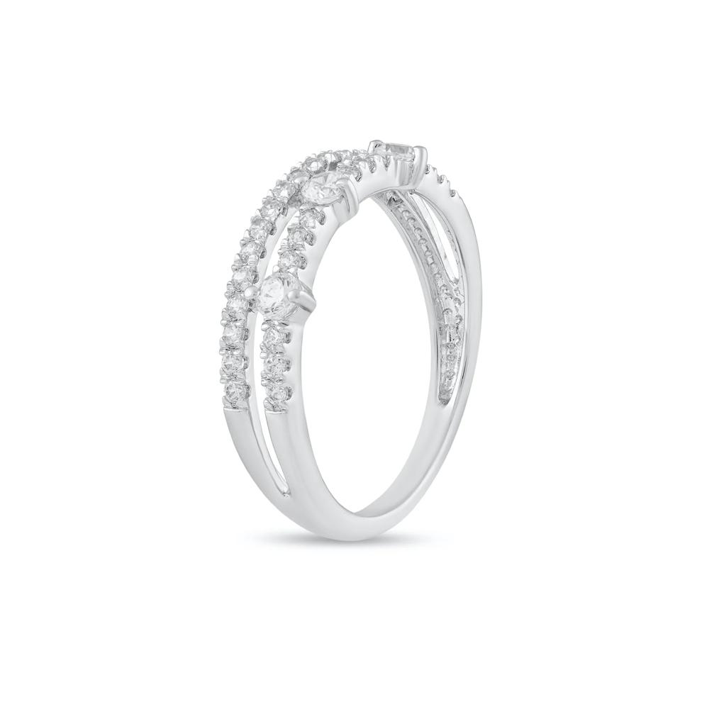 Diamond Double Row Band in 14K White Gold (1/2 ct. tw.) – Image 4 of 4