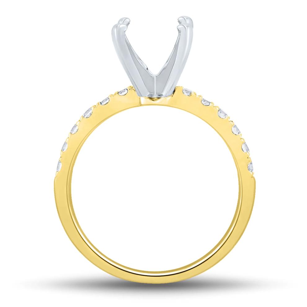 Lab Grown Diamond Semi-Mount Engagement Ring in 14K Yellow and White Gold (1/3 ct. tw.) (Setting Only) – Image 4 of 6