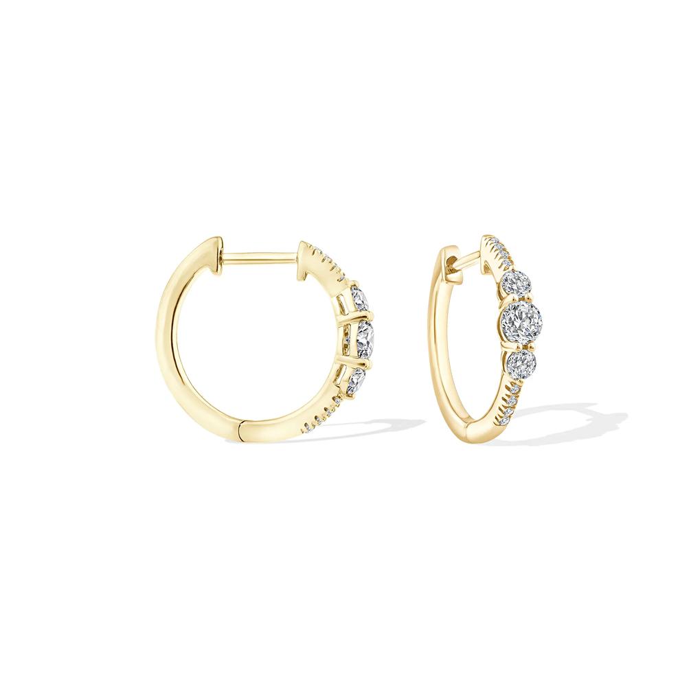 Diamond Hoop Earrings in 10K Yellow Gold (5/8 ct. tw.) – Image 1 of 3