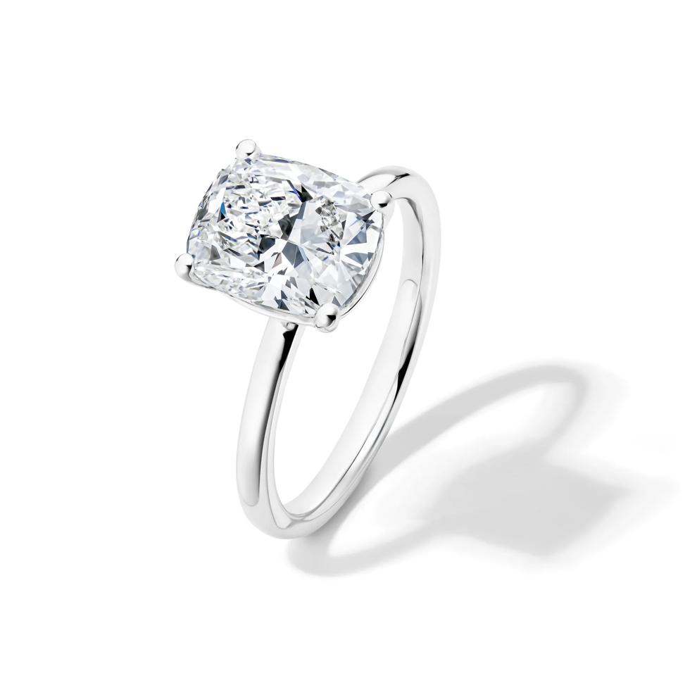 Lab Grown Diamond Elongated Cushion Solitaire Engagement Ring in 14K White Gold (3 ct.) – Image 4 of 4