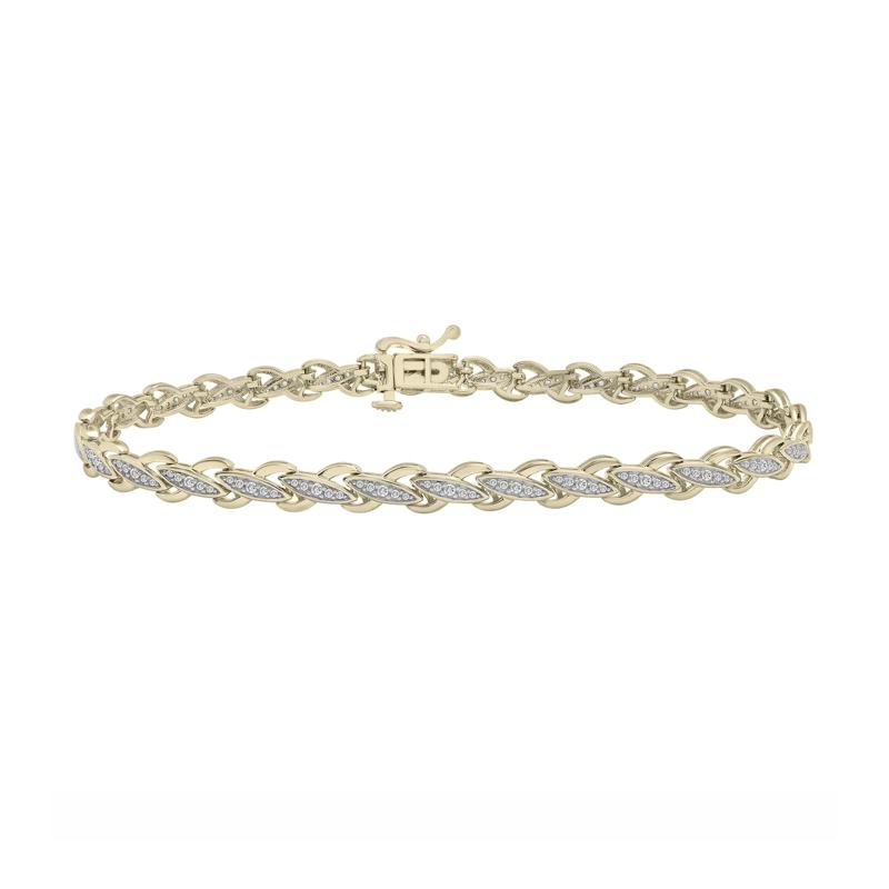 Diamond Link Bracelet in 10K Yellow Gold &#40;1/2 ct. tw.&#41;  – Image 1 of 1
