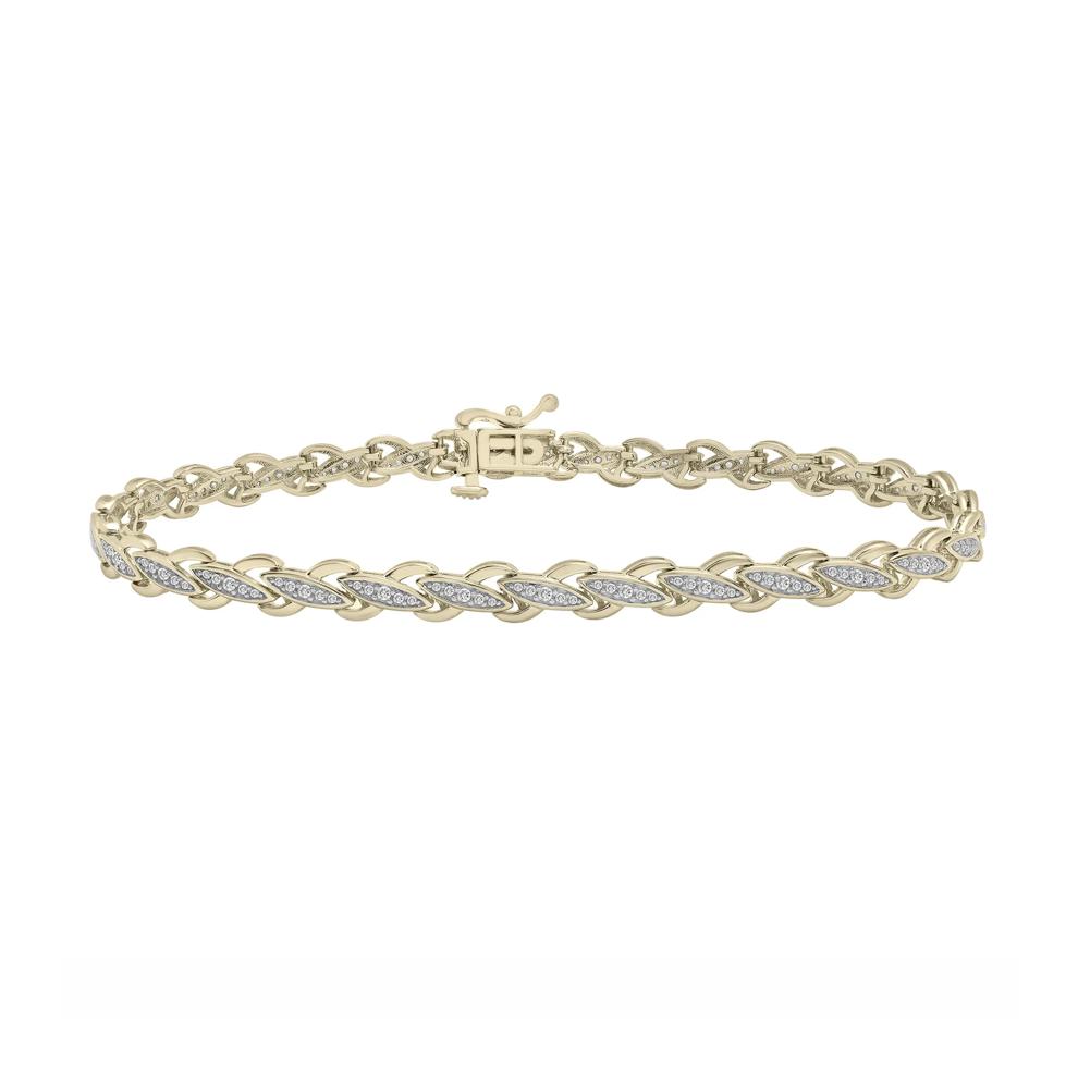 Diamond Link Bracelet in 10K Yellow Gold (1/2 ct. tw.)  – Image 1 of 1