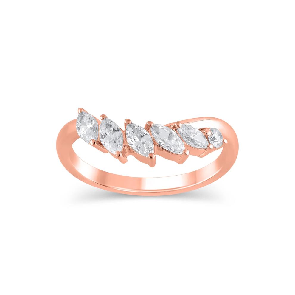 Lab Grown Diamond Marquise-Cut Contour Band in 14K Rose Gold (3/4 ct. tw.) – Image 1 of 3