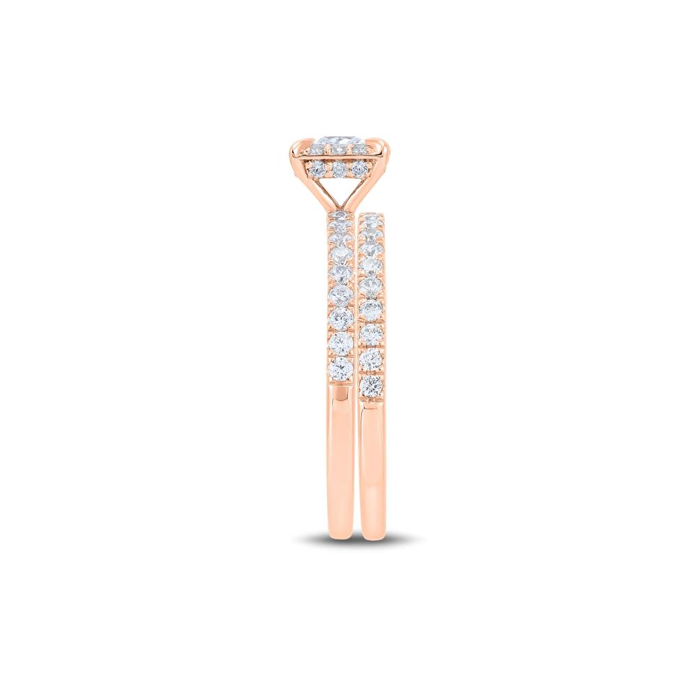1 ct. tw. Diamond Princess-Cut Engagement Set in 14K Rose Gold – Image 3 of 5