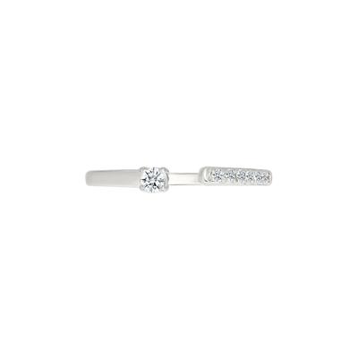 Diamond Open Pinky Ring in Sterling Silver (1/10 ct. tw.)