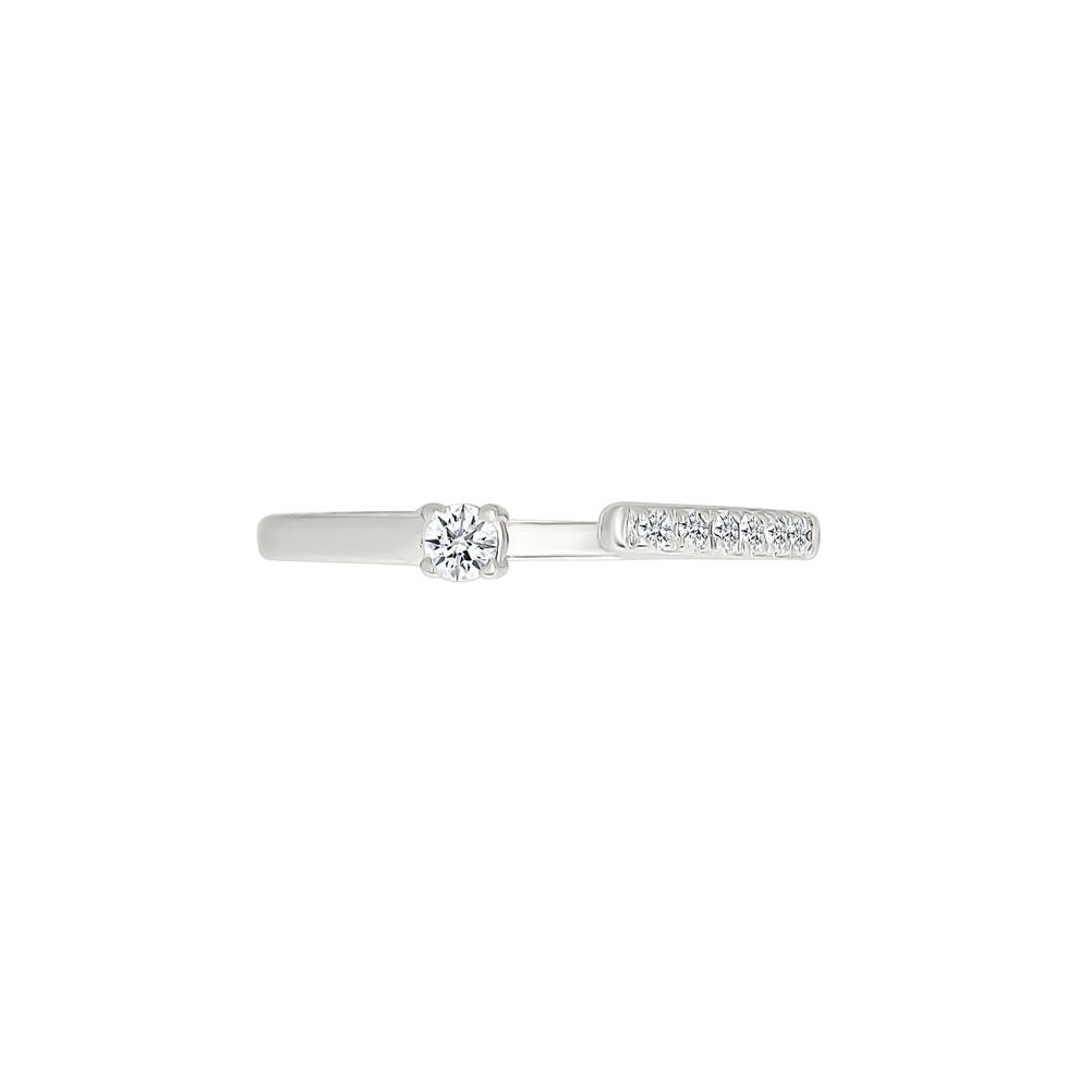Diamond Open Pinky Ring in Sterling Silver (1/10 ct. tw.) – Image 1 of 5
