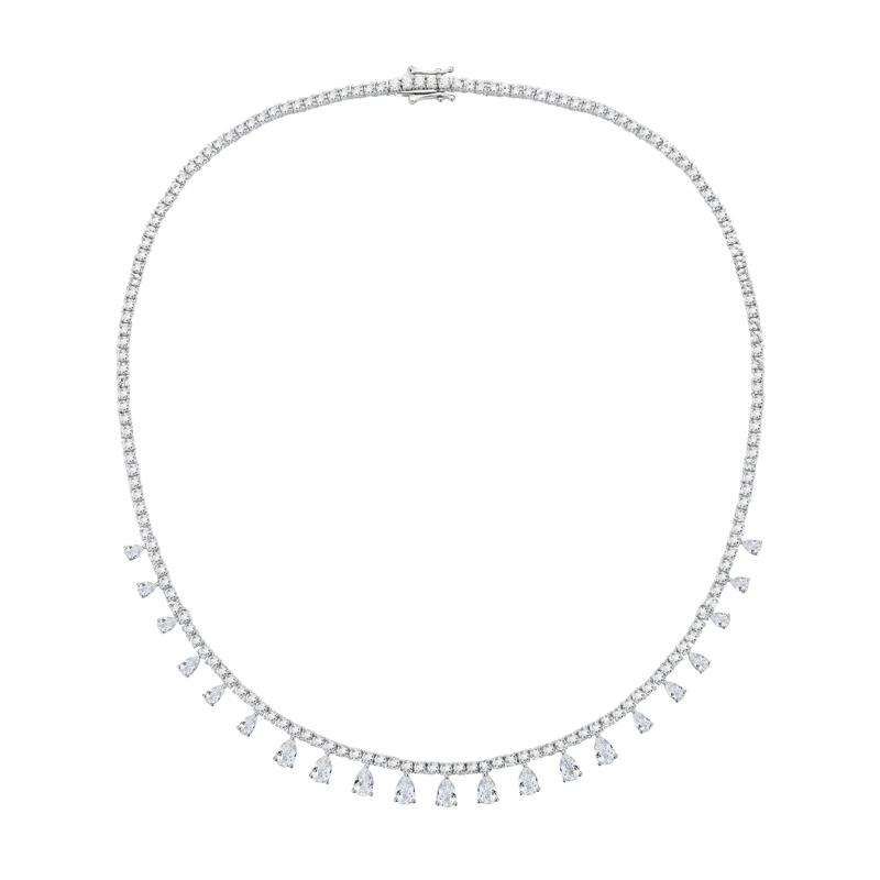 Lab-Created White Sapphire Necklace in Sterling Silver – Image 1 of 3